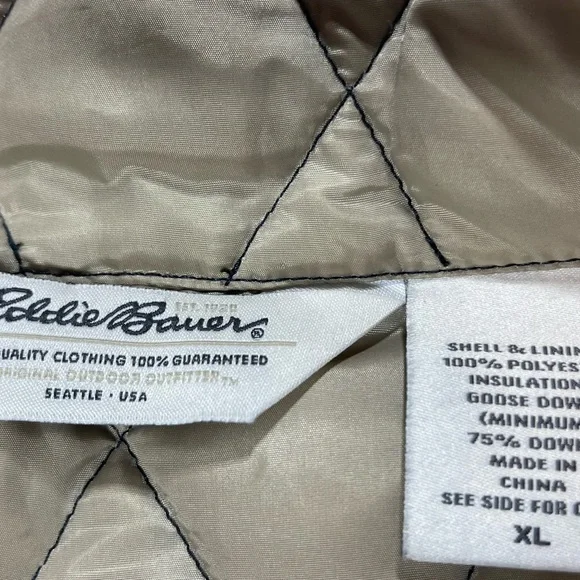 Eddie Bauer Navy Quilted Goosedown Vest - Picture 5 of 14
